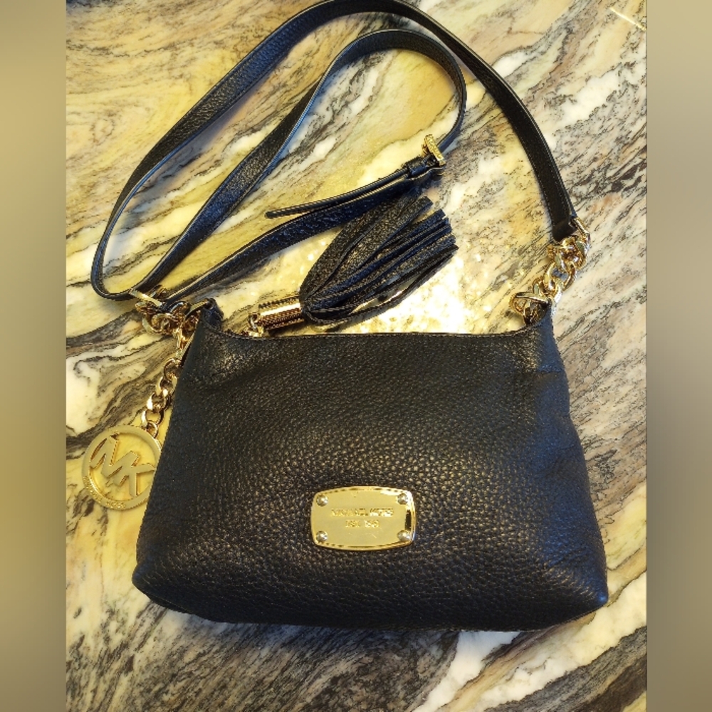 Michael Kors Black Leather Crossbody Bag